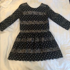 02Sky Black lace and polka dot dress, size 6